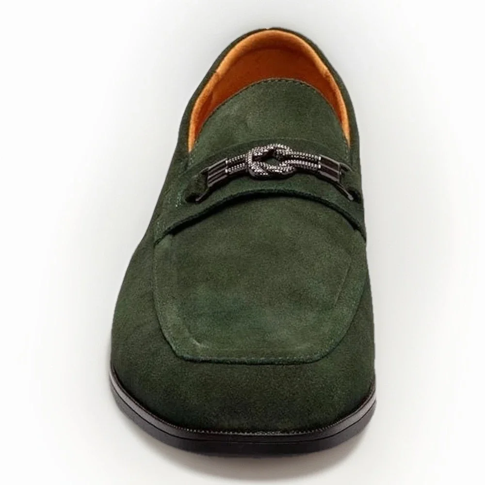 Stacy Adams Ravelle Men's Size 7 Suede Loafers Moc Toe Bit Slip on Shoes Green